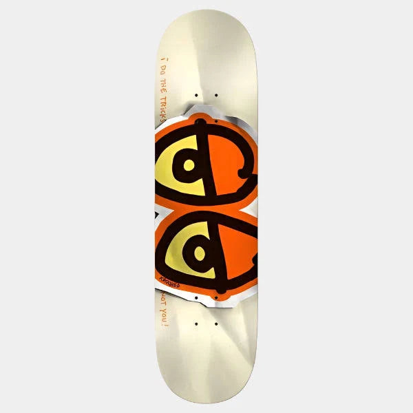 Krooked DBX Eyes Bright Orange Deck-(8.5)